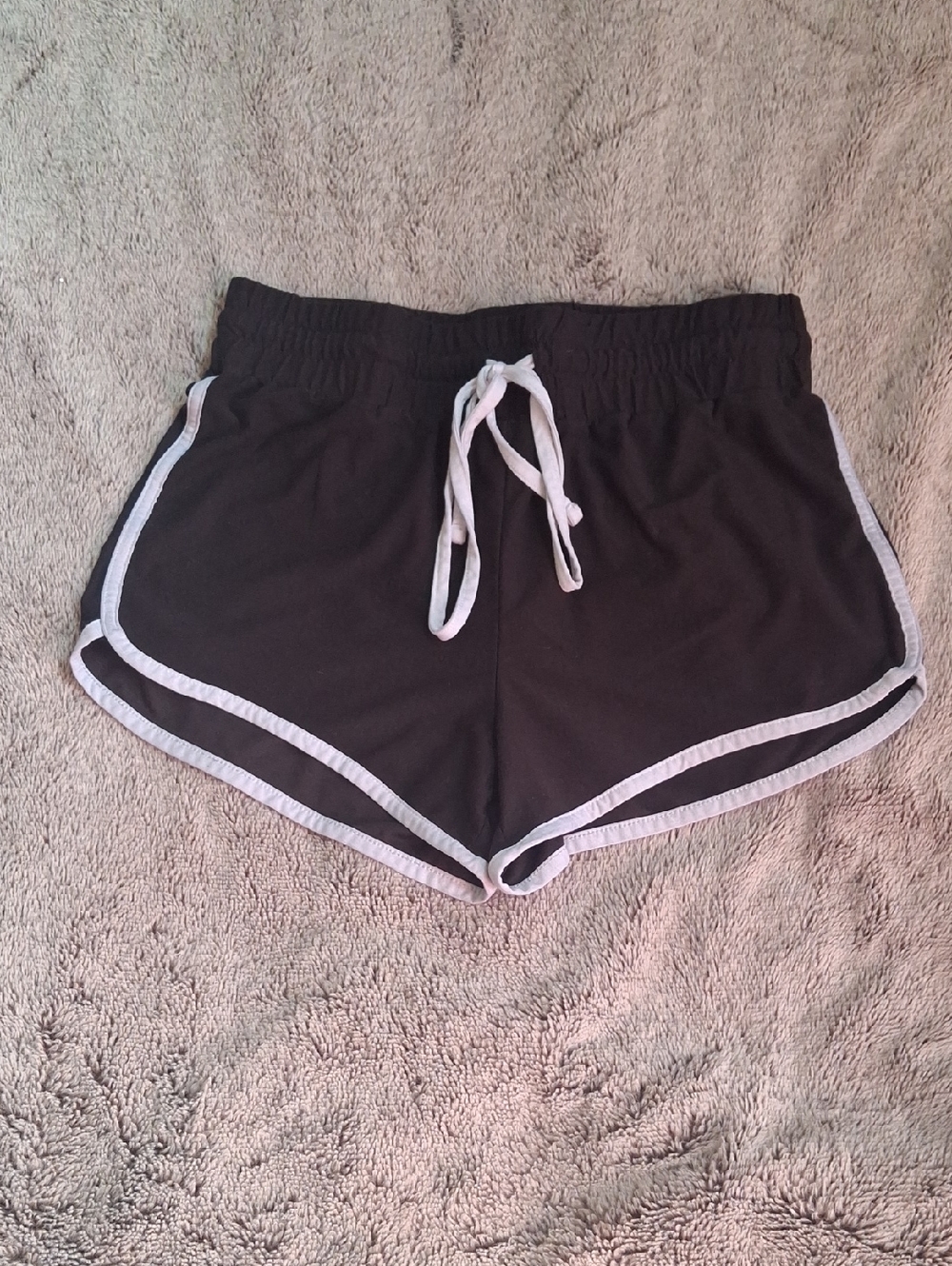🤑 FINAL DROP! Black Athletic Shorts w/ White Trim and Drawstring